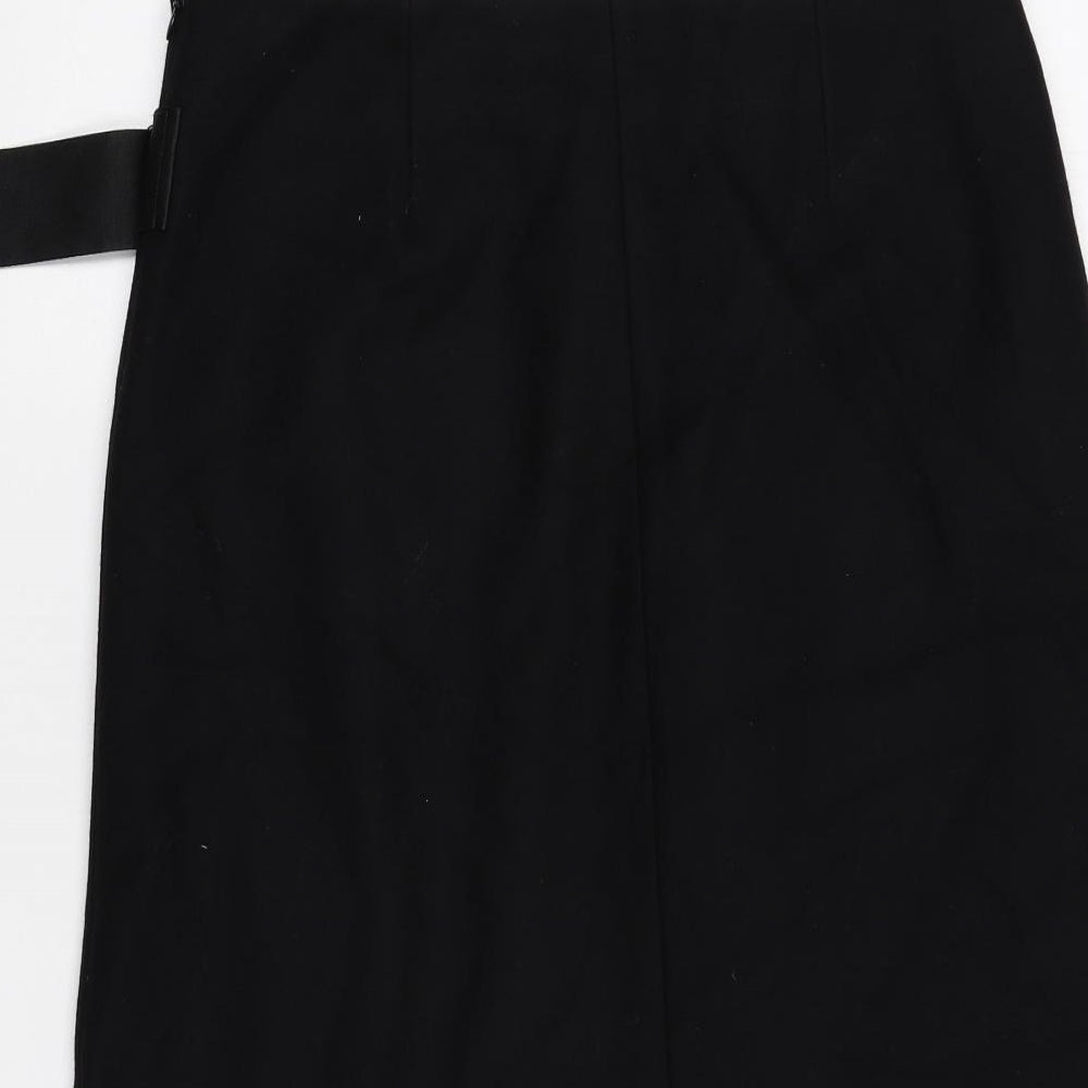 COS Womens Black Wool Wrap Skirt Size 12 Zip
