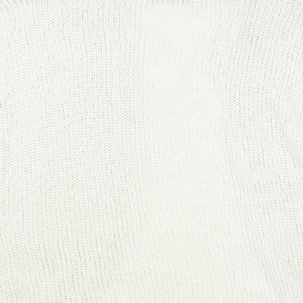 Marks and Spencer Womens Beige V-Neck Acrylic Cardigan Jumper Size 12