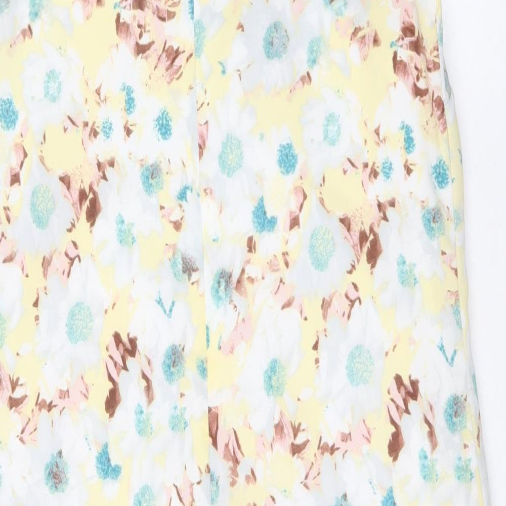Marks and Spencer Womens Multicoloured Geometric Polyester Shift Size 12 Boat Neck Zip