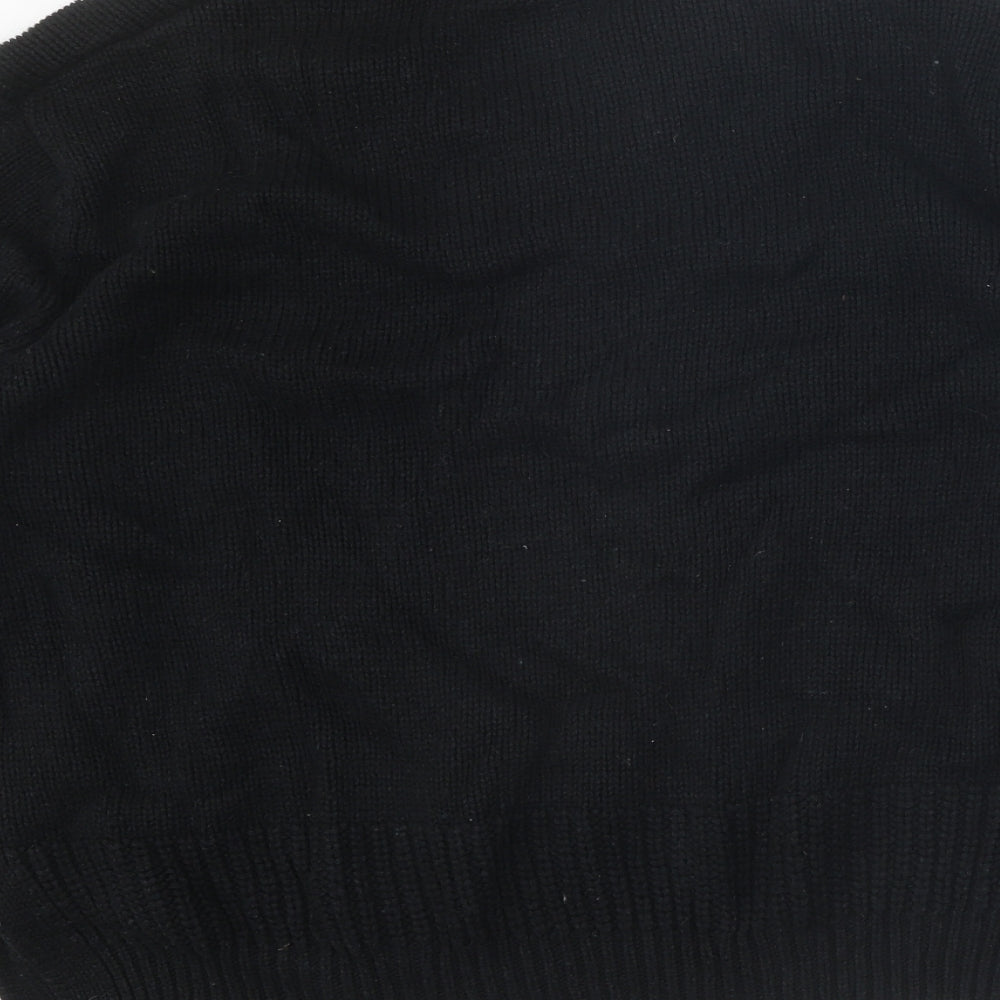 Marks and Spencer Womens Black V-Neck Cotton Pullover Jumper Size M