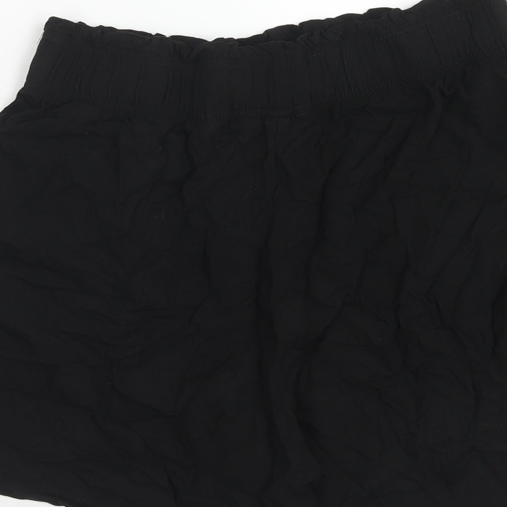 H&M Womens Black Viscose Bermuda Shorts Size M Regular Pull On