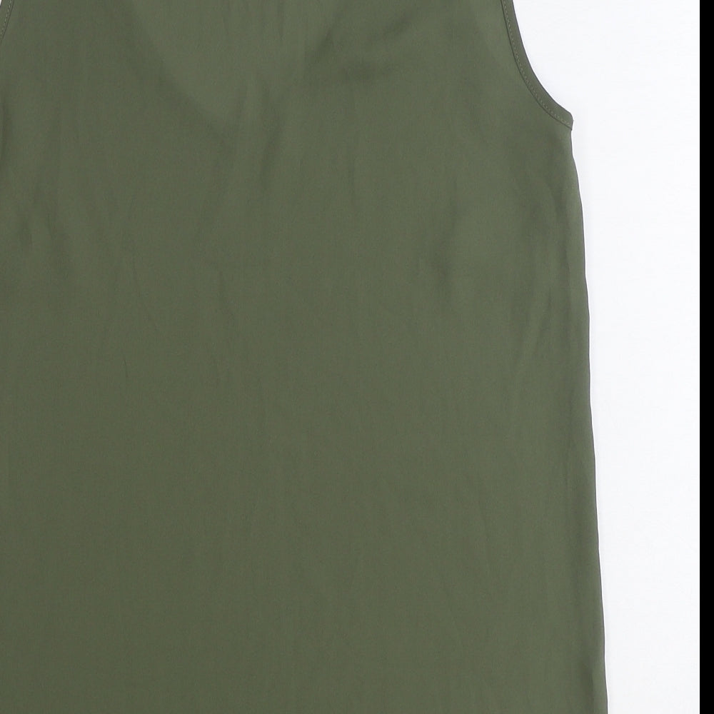 Marks and Spencer Womens Green Polyester Basic Tank Size 8 V-Neck