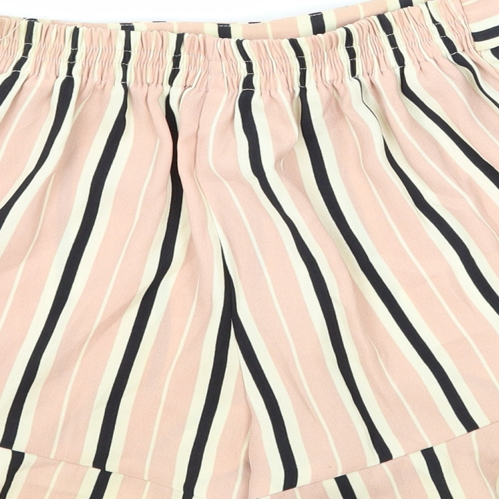 River Island Womens Pink Striped Polyester Sailor Shorts Size 6 L4 in Regular Pull On