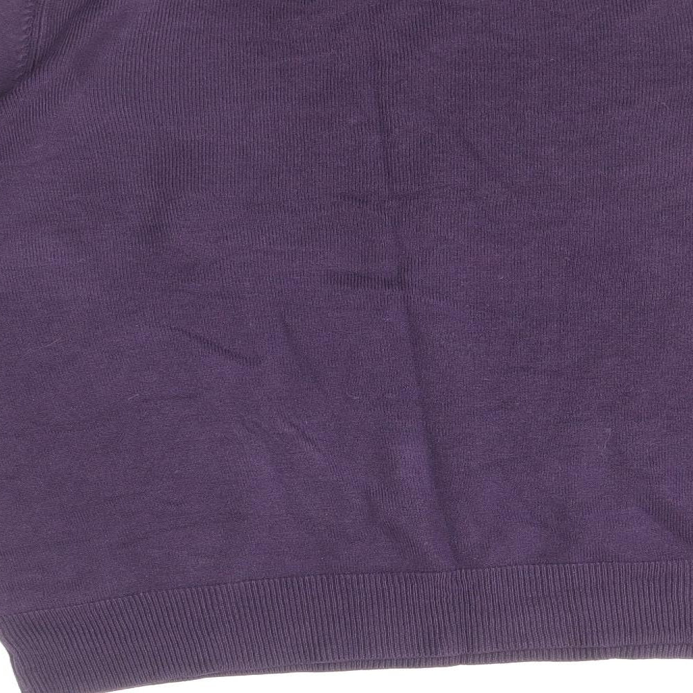 Marks and Spencer Womens Purple Mock Neck Acrylic Pullover Jumper Size 12