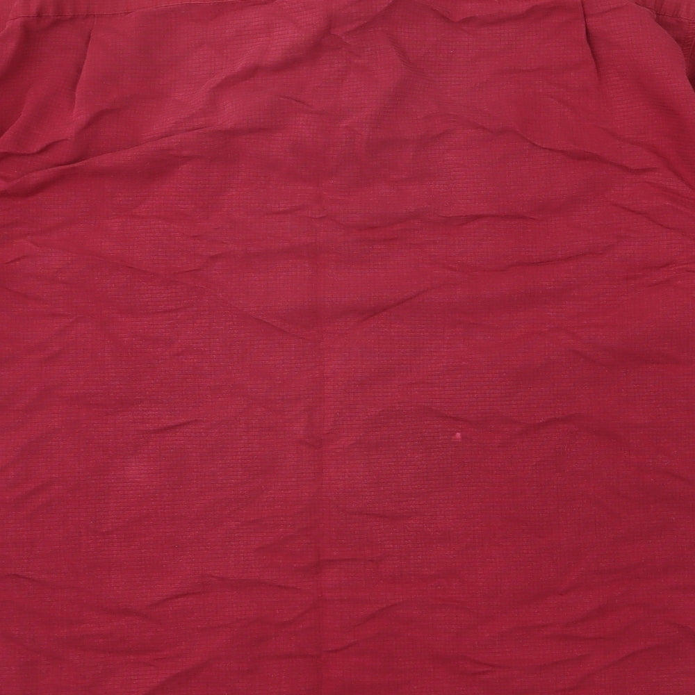 Burton Mens Red Viscose Button-Up Size L Collared Button