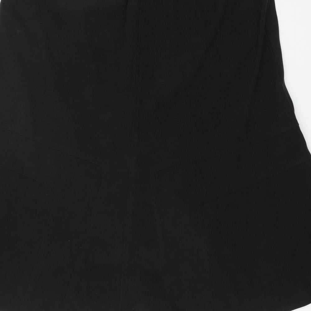 Classic Womens Black Polyester Swing Skirt Size 18