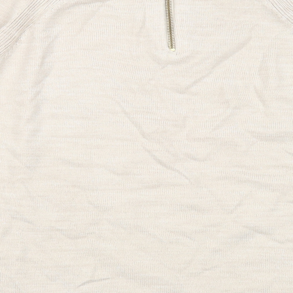 Marks and Spencer Womens Beige Roll Neck Acrylic Pullover Jumper Size 12