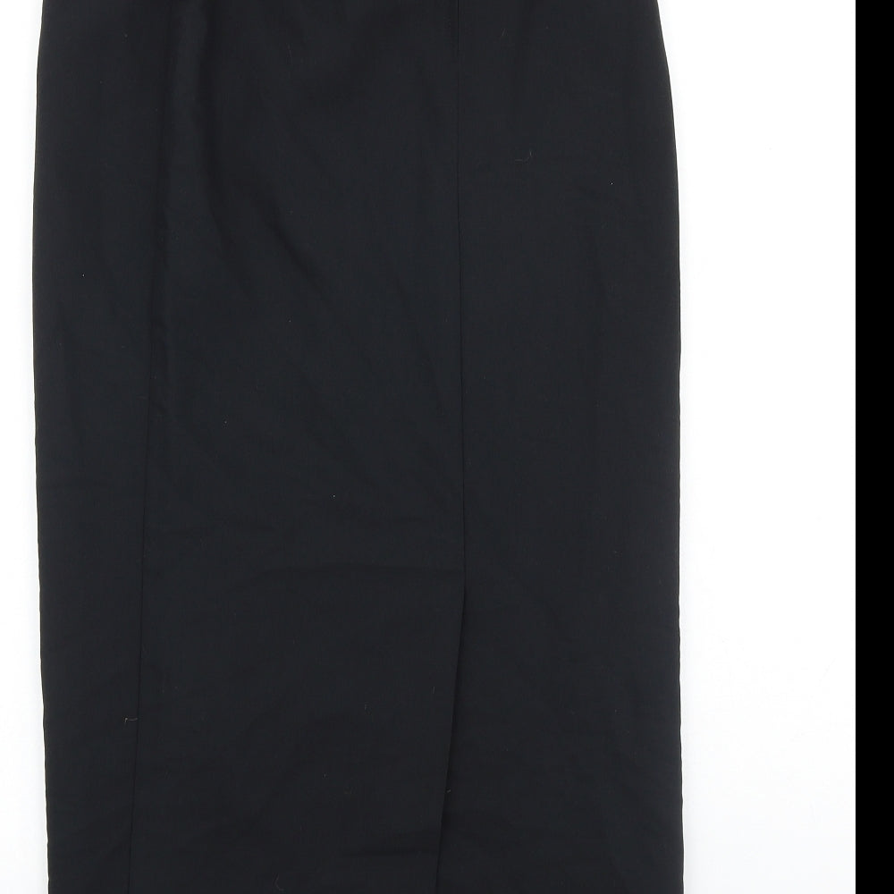 St Bernard Womens Black Polyester Straight & Pencil Skirt Size 10 Zip