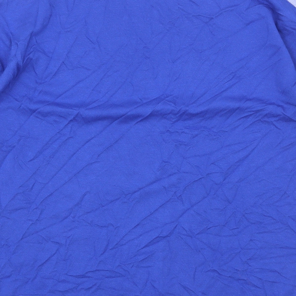 Marks and Spencer Womens Blue Viscose Basic T-Shirt Size 8 Boat Neck
