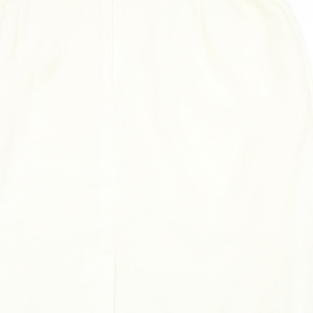 For Women Womens Ivory Polyester Straight & Pencil Skirt Size 24 Zip