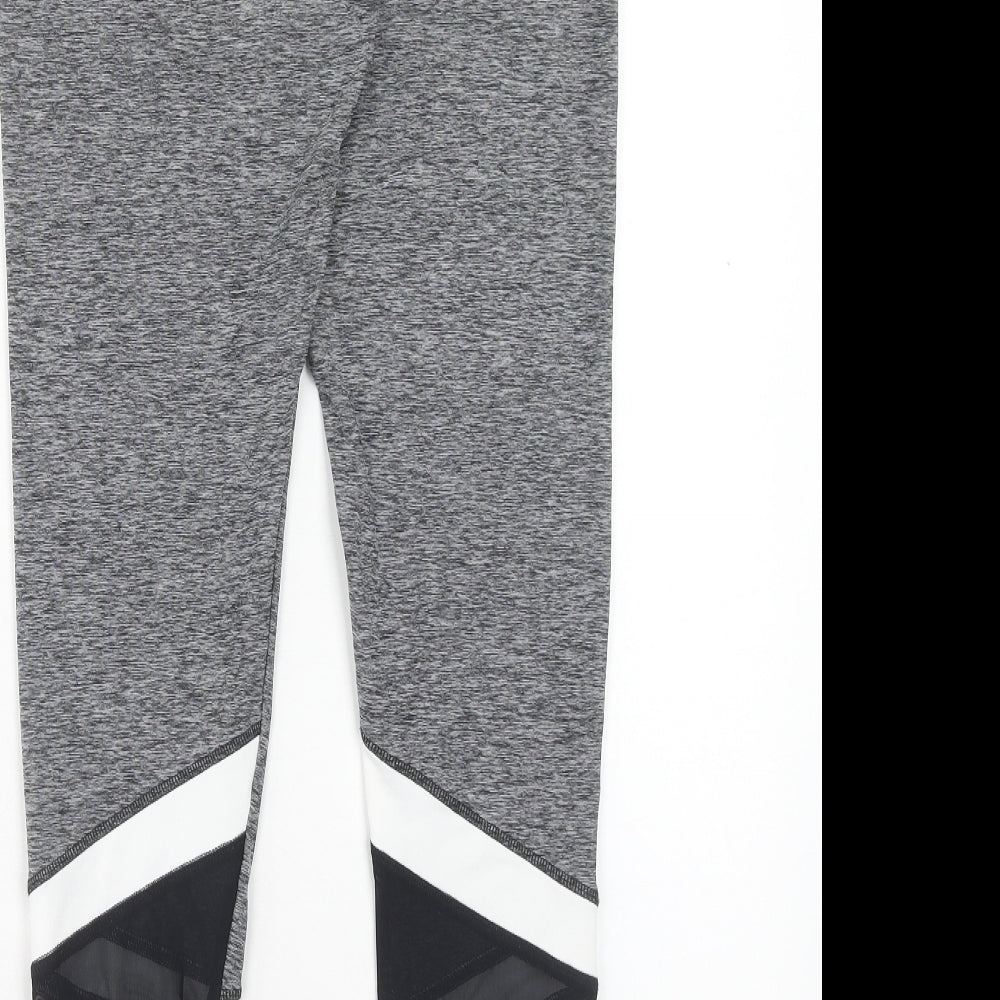 F&F Womens Grey Polyester Compression Leggings Size M Regular Pullover