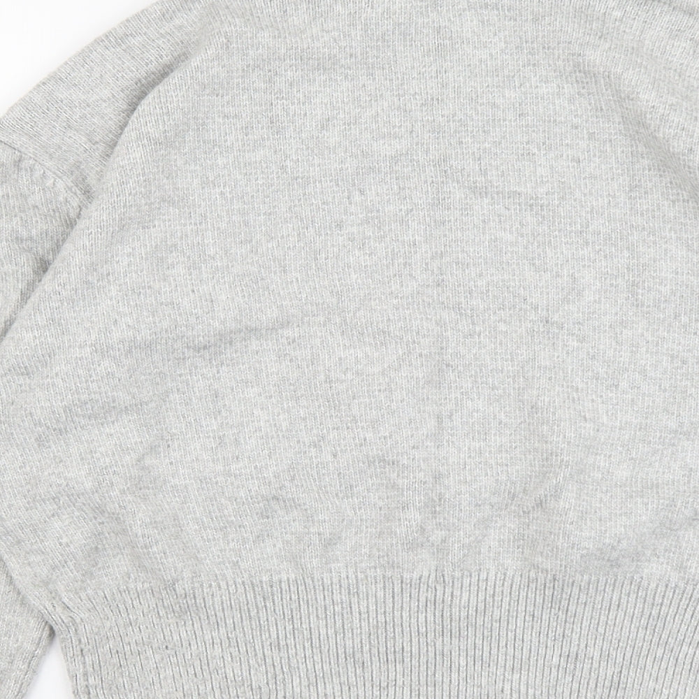 Marks and Spencer Womens Grey Mock Neck Polyester Pullover Jumper Size M