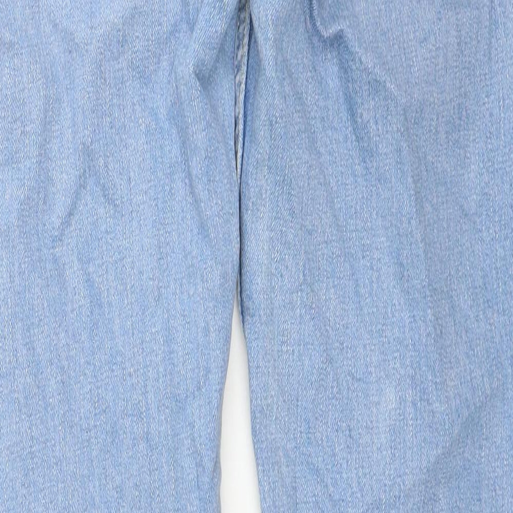 Mango Mens Blue Cotton Straight Jeans Size 32 in Regular Zip