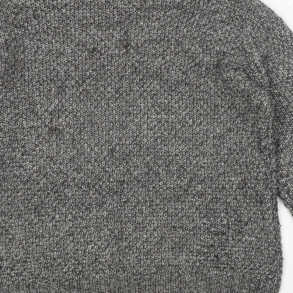 Cedar Wood State Womens Grey Round Neck Acrylic Pullover Jumper Size S