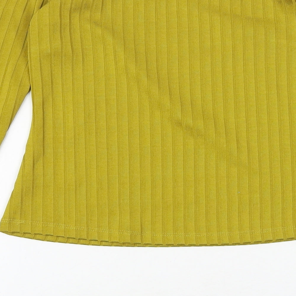 NEXT Womens Gold Viscose Basic Blouse Size 6 Off the Shoulder
