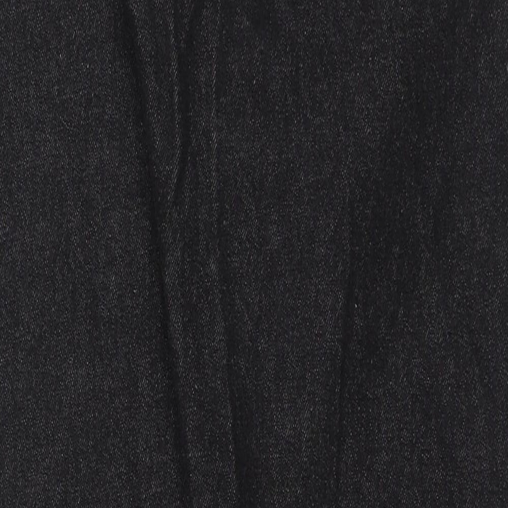 Peacocks Mens Black Cotton Straight Jeans Size 30 in Regular Button