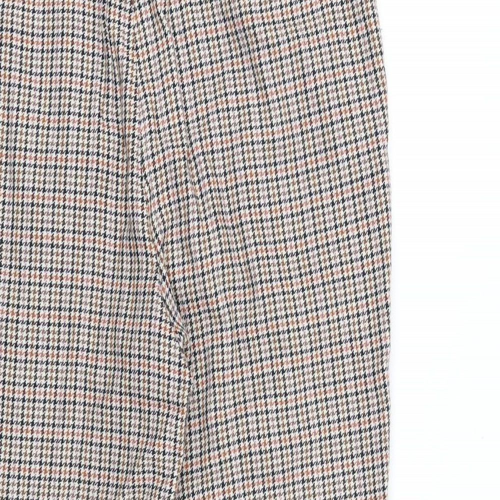 ASOS Womens Multicoloured Plaid Cotton Dress Pants Trousers Size 28 in L20 in Regular Zip
