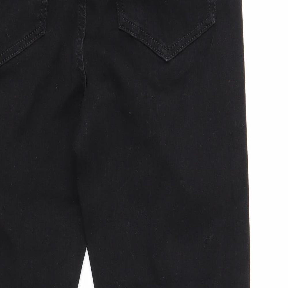 Marks and Spencer Womens Black Cotton Skinny Jeans Size 10 Regular Zip