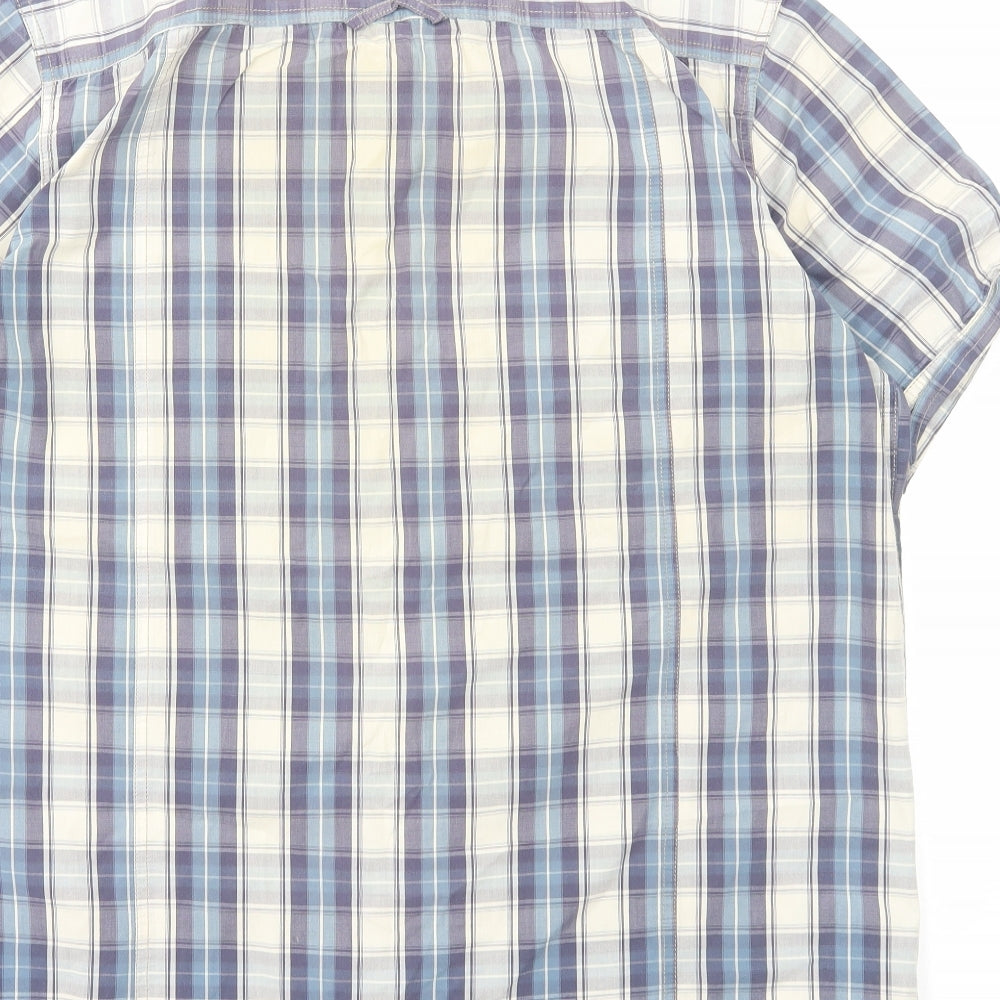 Cedar Wood State Mens Blue Plaid Cotton Button-Up Size XL Collared Button