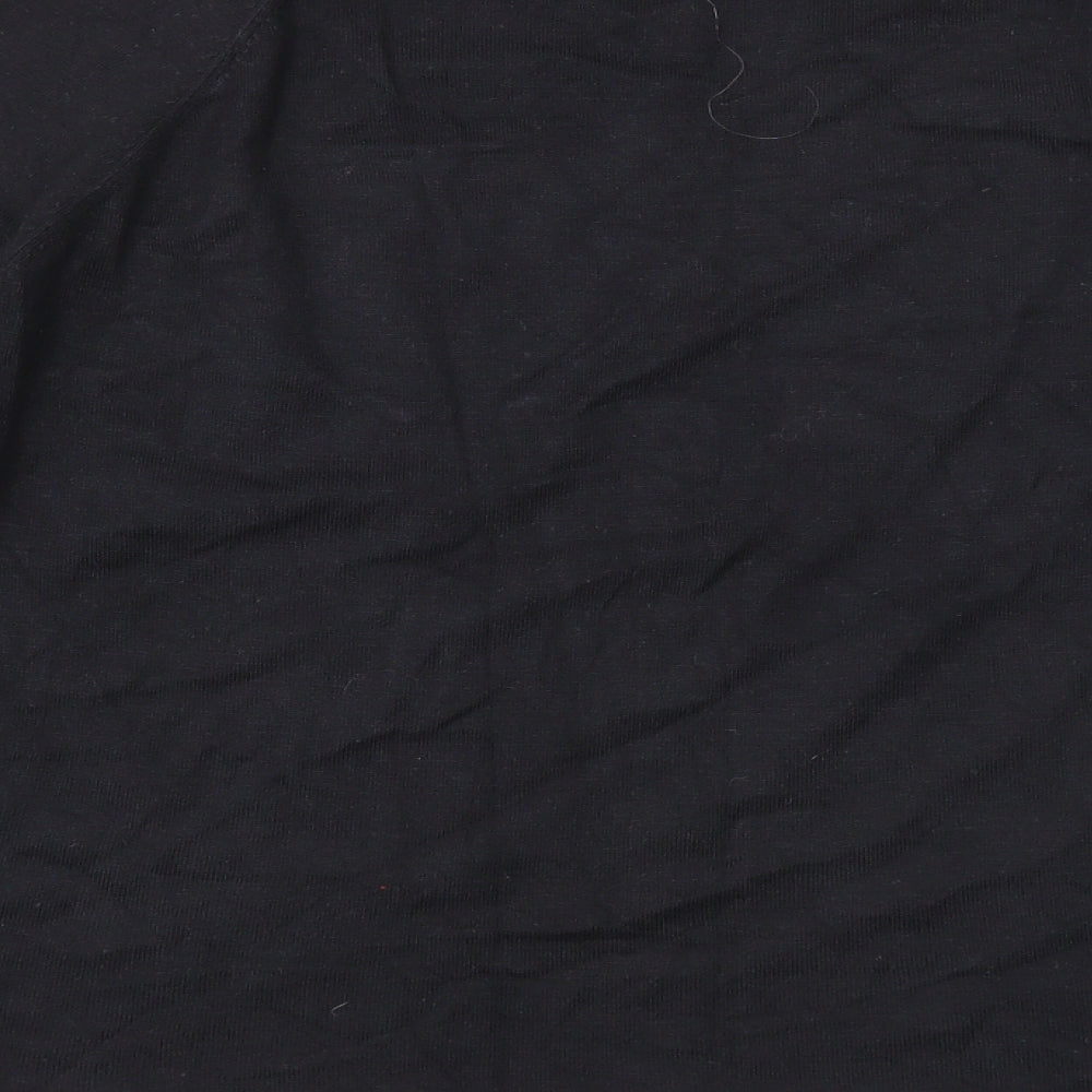 Papaya Womens Black Round Neck Floral Viscose Pullover Jumper Size 12