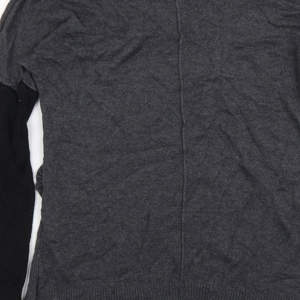 H&M Womens Grey Round Neck Viscose Pullover Jumper Size XS