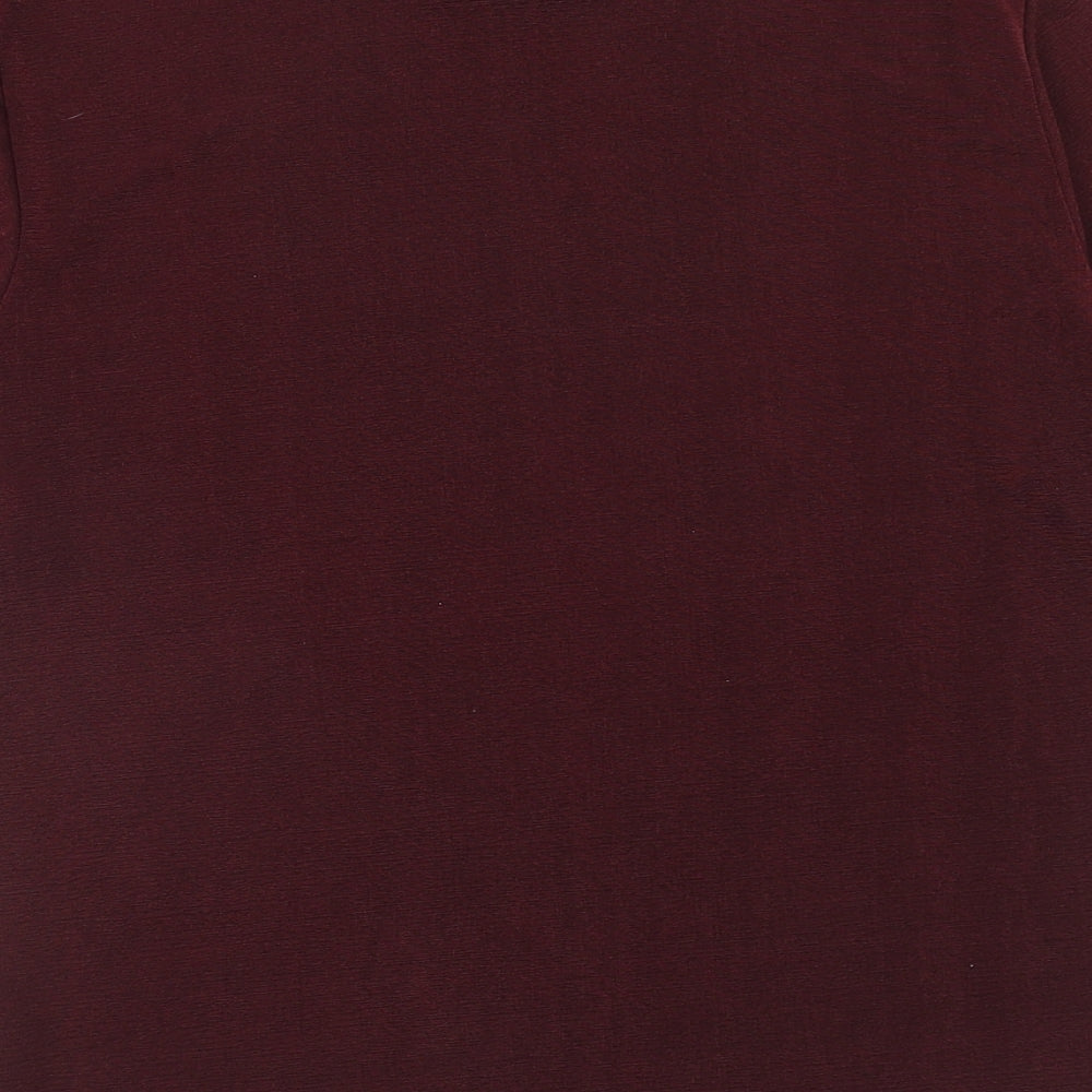 Damart Womens Red Polyester Basic T-Shirt Size 16 Round Neck