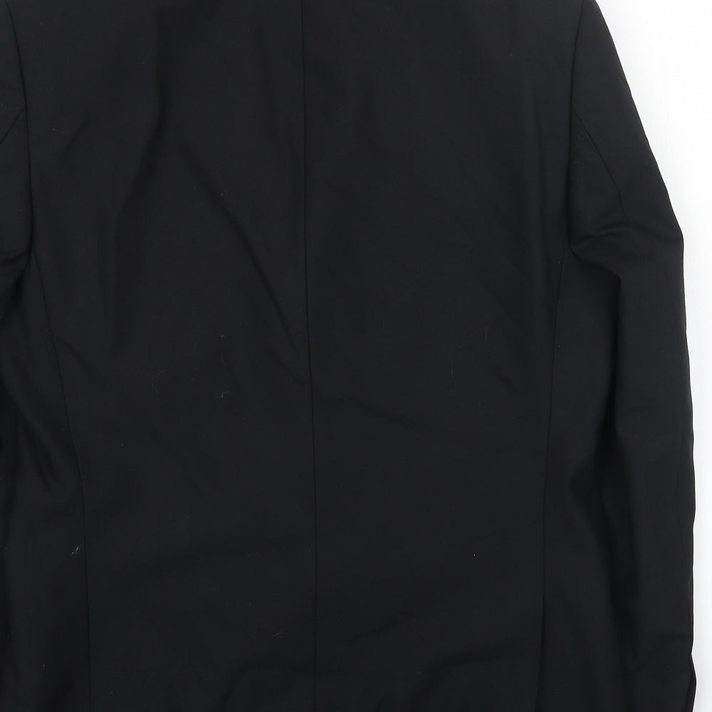 Marks and Spencer Mens Black Wool Jacket Blazer Size 38 Regular
