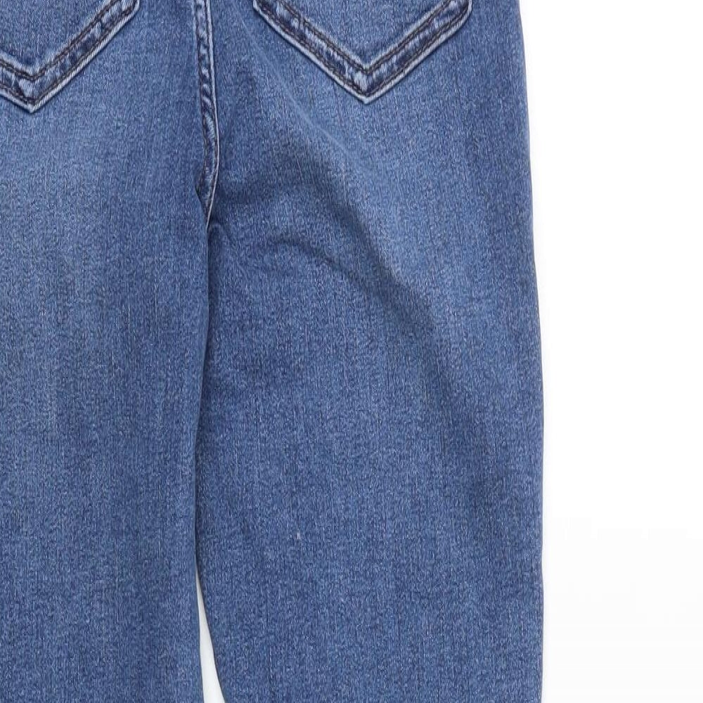 Marks and Spencer Womens Blue Cotton Skinny Jeans Size 6 L28 in Slim Zip