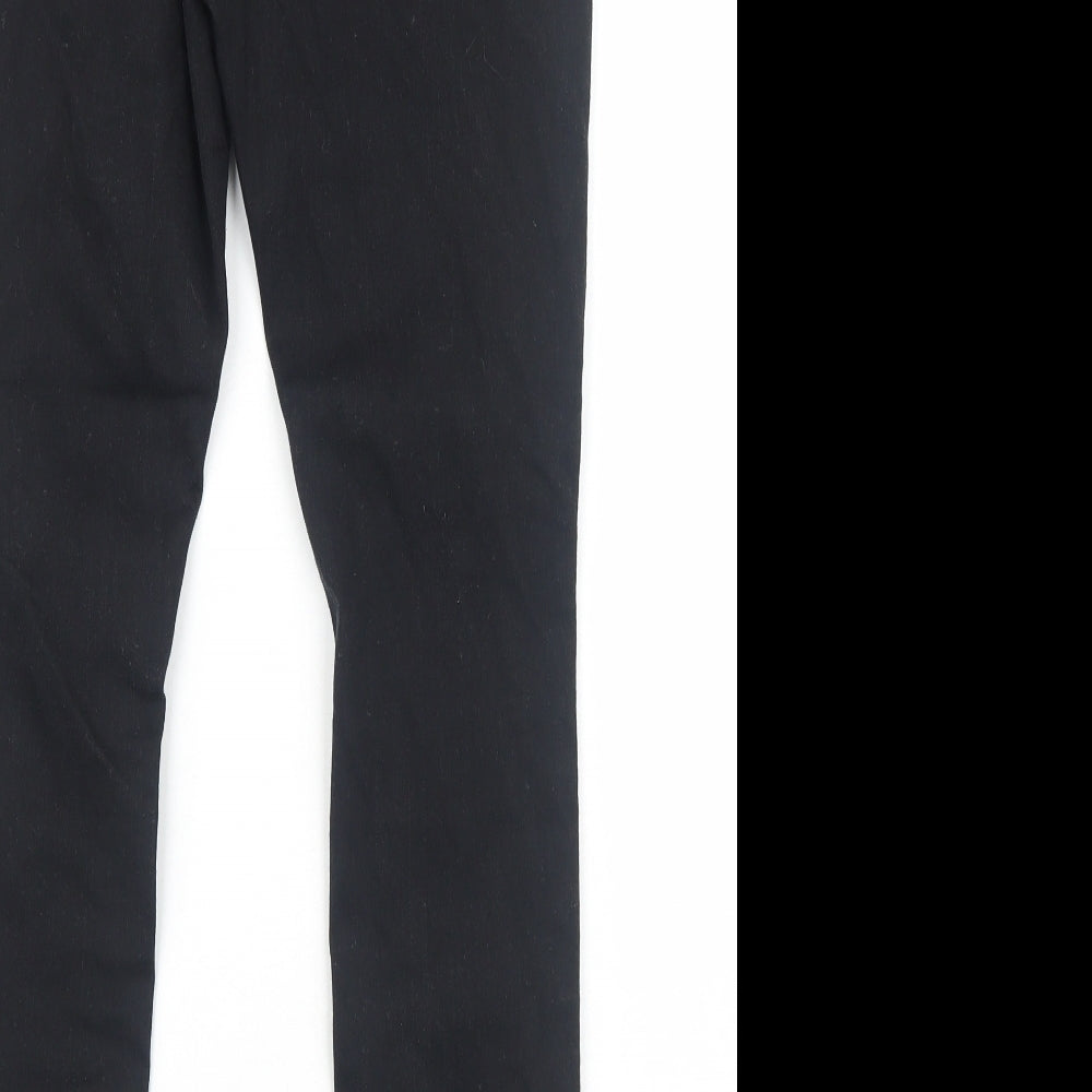 Marks and Spencer Womens Black Cotton Skinny Jeans Size 10 Regular Zip