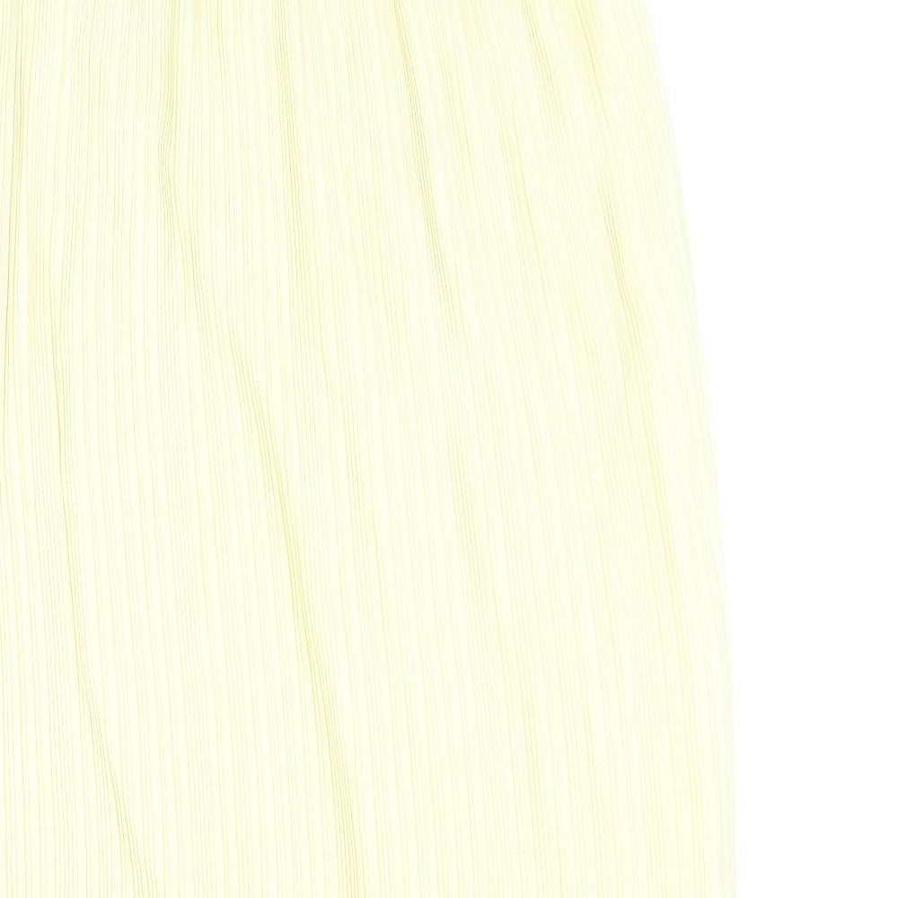 Sommermann Womens Yellow Polyamide Pleated Skirt Size 10