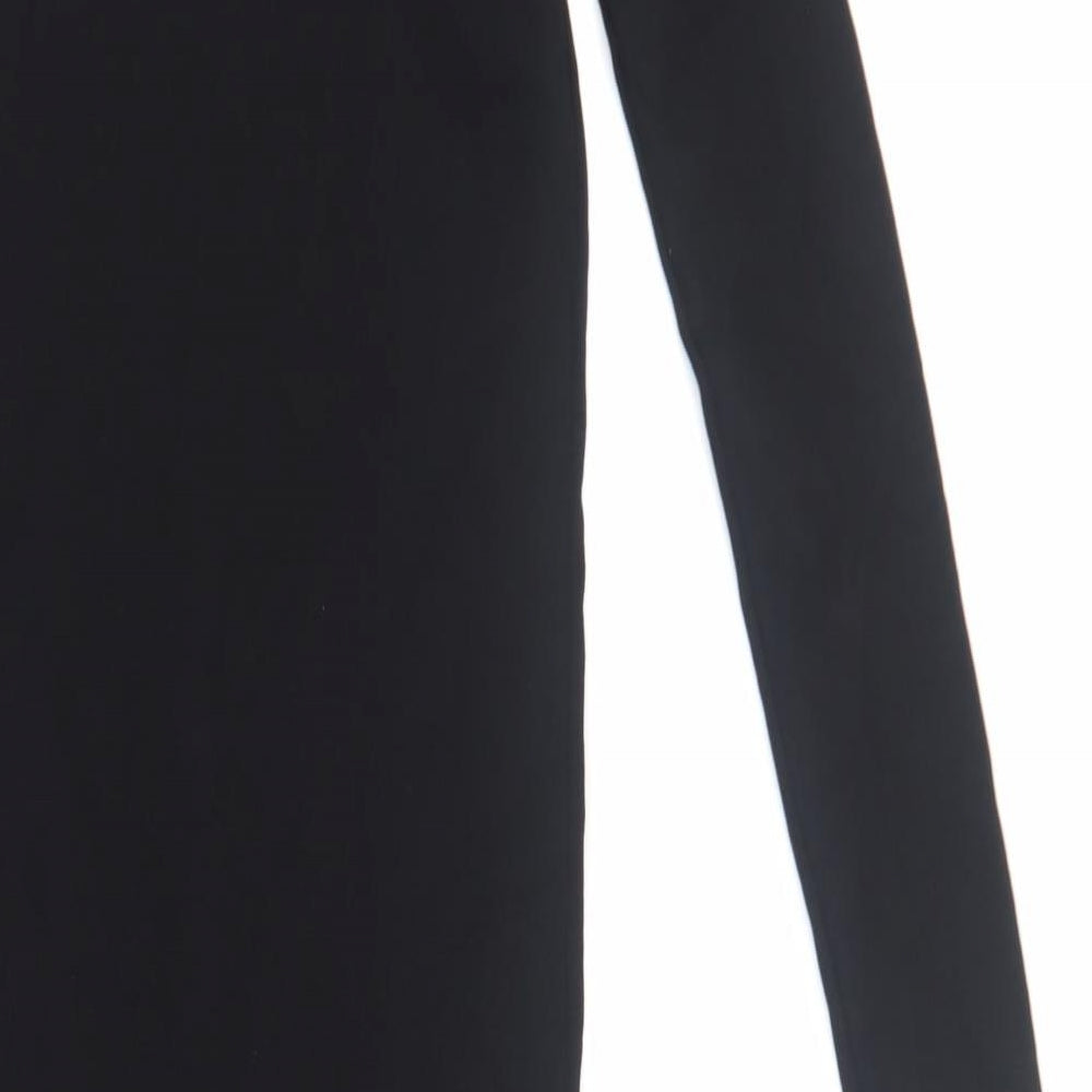 Zara Womens Black Viscose Bodycon Size L Boat Neck Pullover
