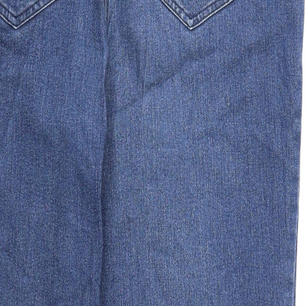 EWM Womens Blue Cotton Straight Jeans Size 14 Regular Zip