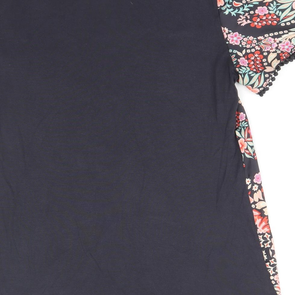Dorothy Perkins Womens Multicoloured Geometric Polyester Basic Blouse Size 14 Round Neck