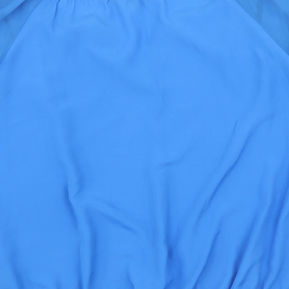 Debenhams Womens Blue Polyester Basic Blouse Size 8 V-Neck