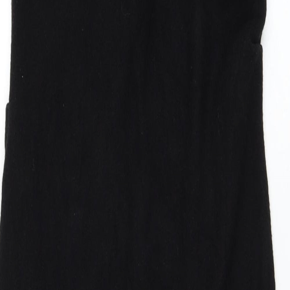 Zara Womens Black Polyester Pencil Dress Size M Mock Neck Pullover
