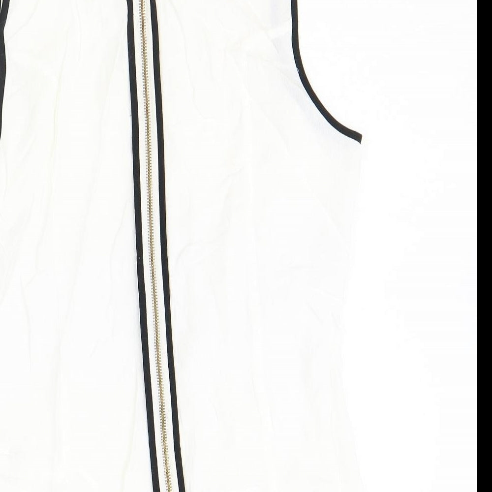 Marks and Spencer Womens Ivory Viscose Basic Tank Size 10 Collared