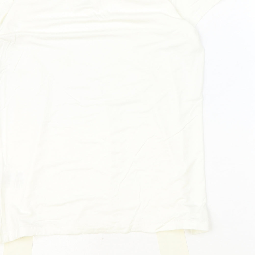 Hallhuber Womens Ivory Viscose Basic Blouse Size M V-Neck
