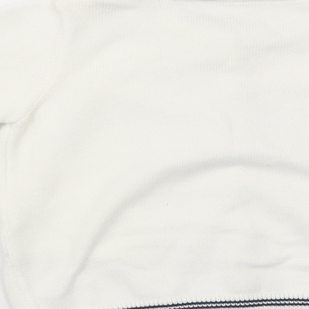 Preworn Baby White Cotton Cardigan Jumper Size 9-12 Months Button