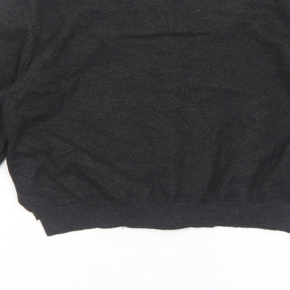 Zara Womens Grey Scoop Neck Viscose Cardigan Jumper Size S - Cropped