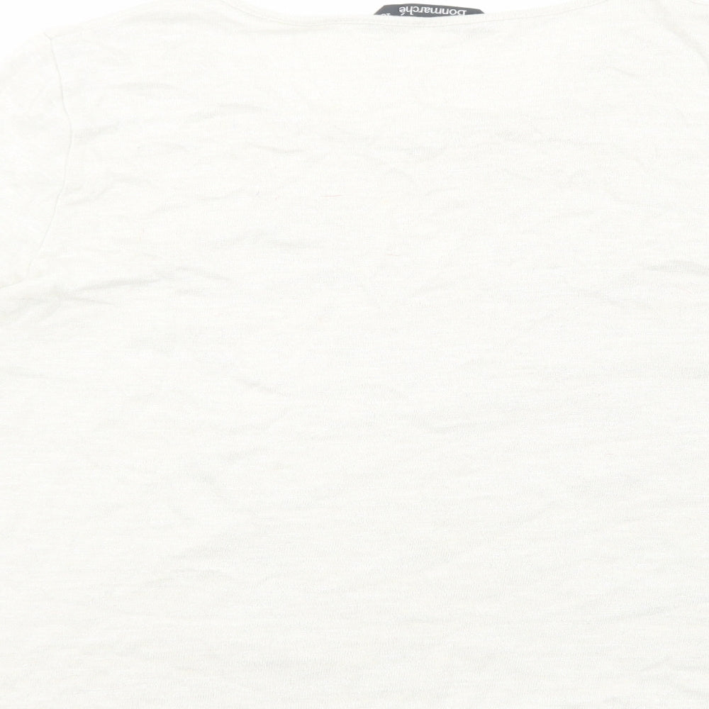 Bonmarché Womens White Floral Polyester Basic Blouse Size 18 Scoop Neck - Bloom & Blossom