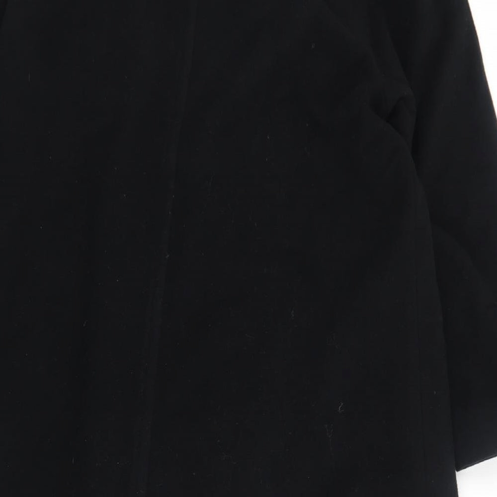 Admyra Womens Black Pea Coat Coat Size 14 Button