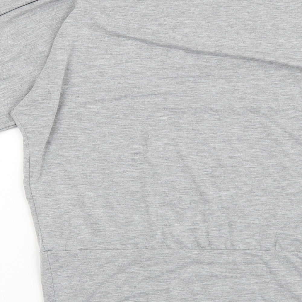 Miss Faceless Womens Grey Polyester Basic T-Shirt Size M Boat Neck