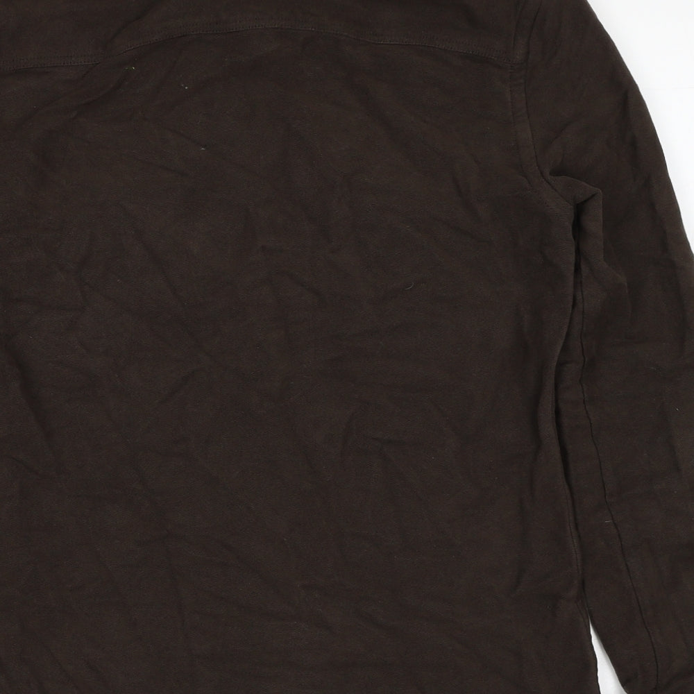 Reiss Mens Brown Cotton Button-Up Size XS Collared Button