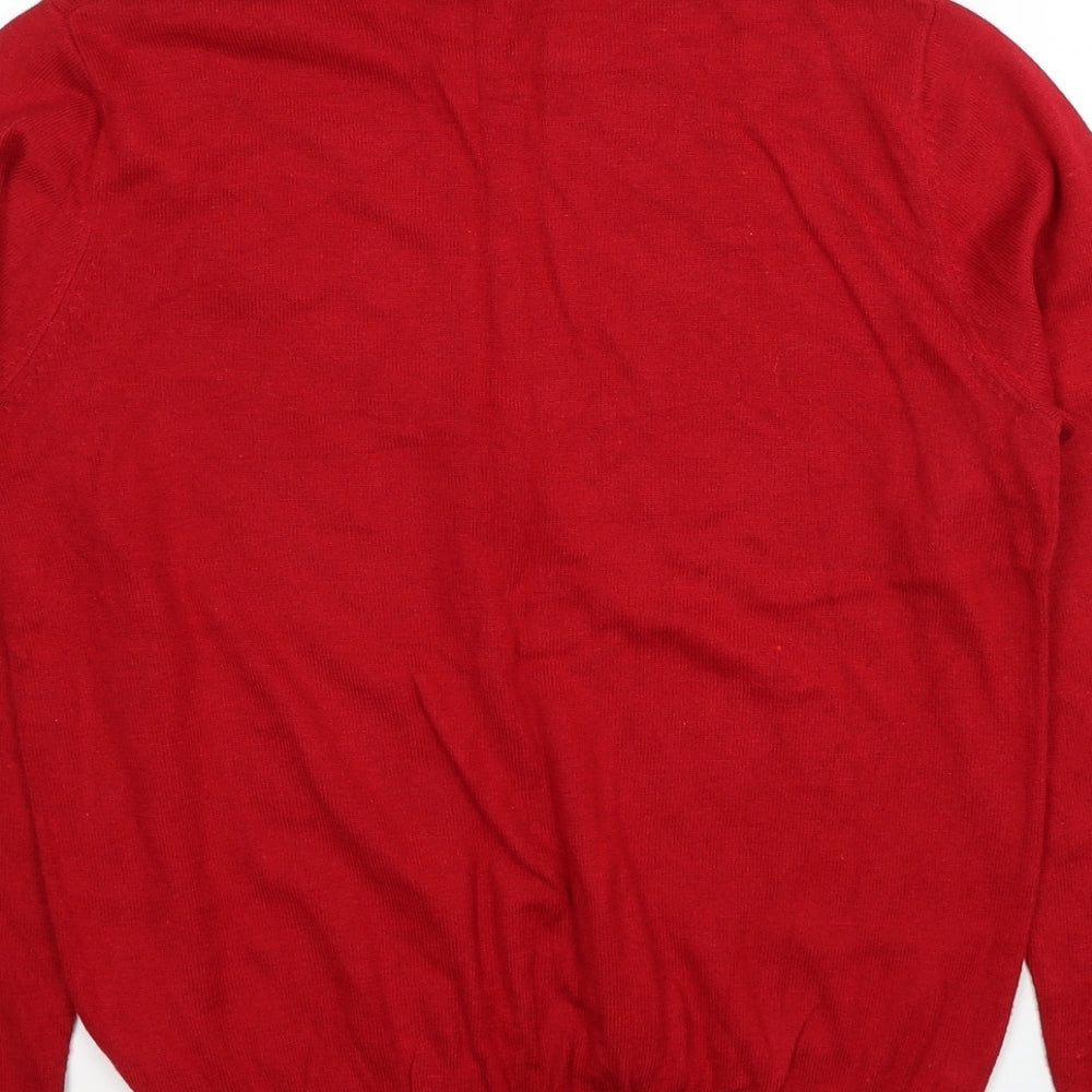 Debenhams Womens Red Round Neck Nylon Pullover Jumper Size 14 - Penguin