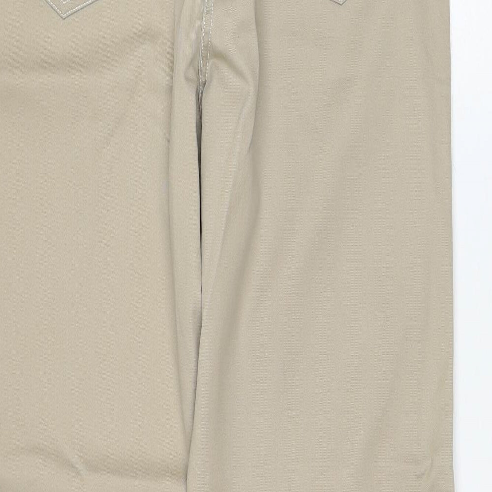 Laura Ashley Womens Beige Cotton Trousers Size 12 Regular Zip