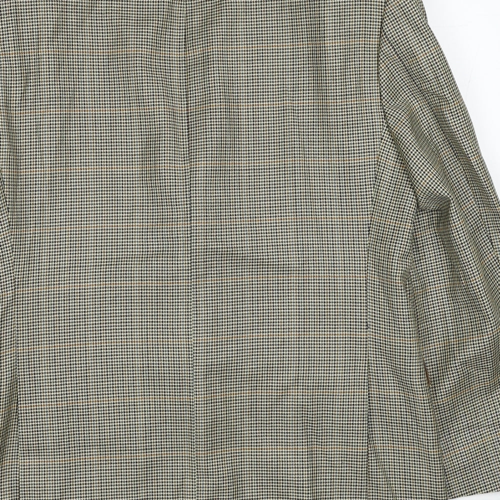 Marks and Spencer Mens Brown Plaid Wool Jacket Blazer Size 40 Regular