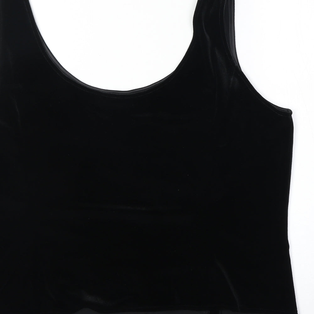 Marks and Spencer Womens Black Polyester Basic Tank Size 18 Round Neck