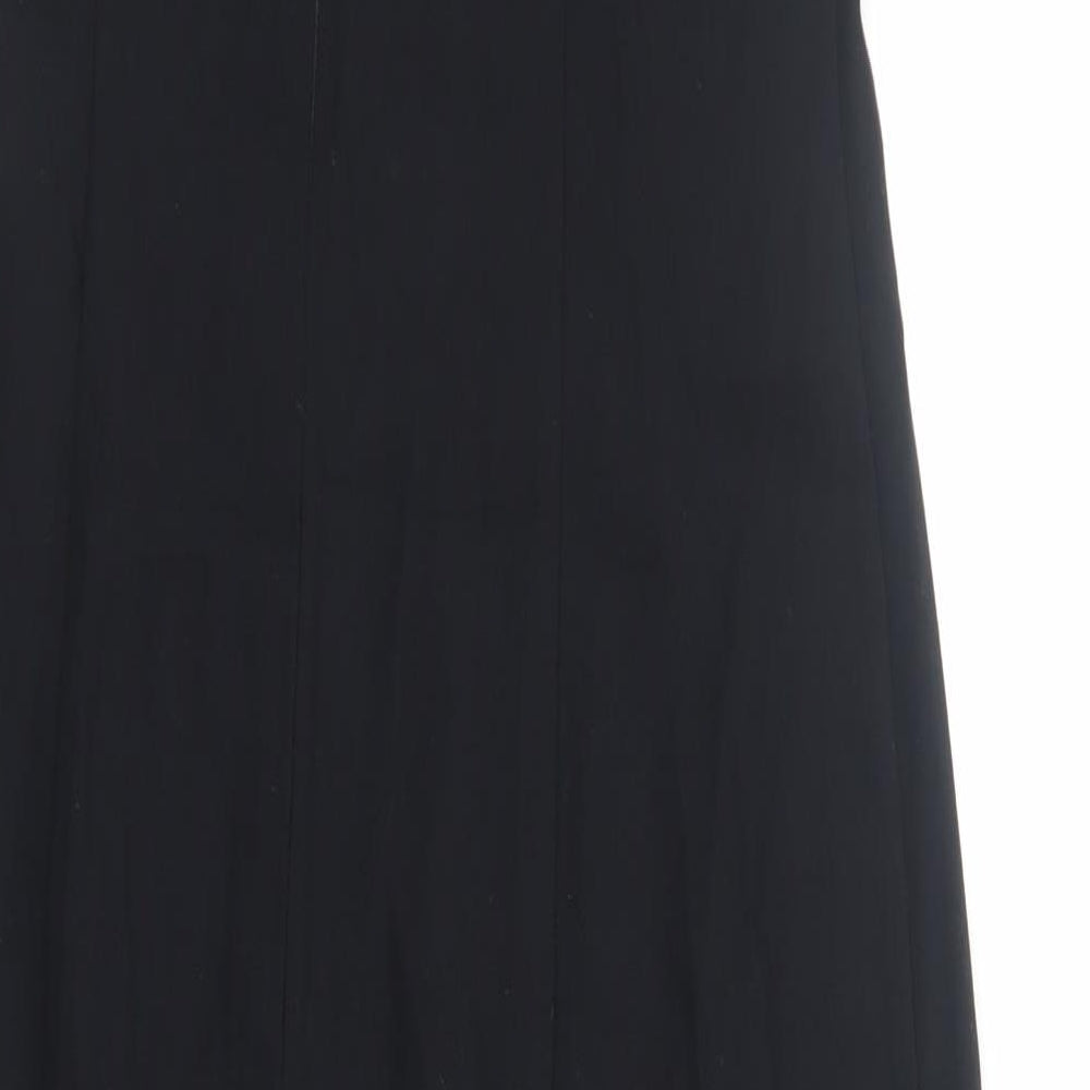 Classic Womens Black Polyester A-Line Size 12 Scoop Neck Zip