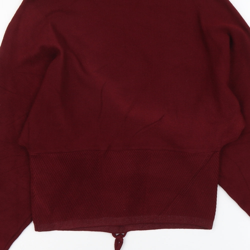 Marks and Spencer Womens Red Round Neck Viscose Pullover Jumper Size 10