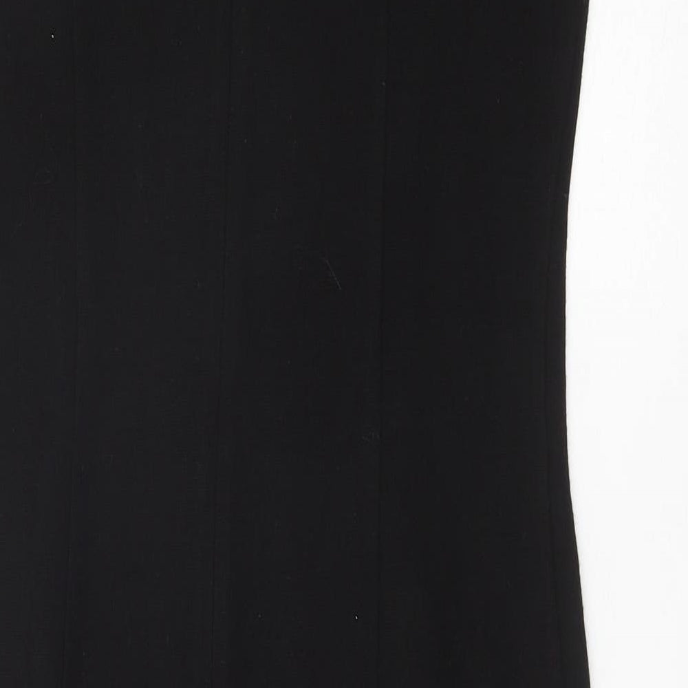 Roman Womens Black Colourblock Acrylic Pencil Dress Size 10 Round Neck Zip